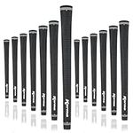 Karma Velour 13 Piece Golf Grip Set, Black Jumbo Plus Rubber Velvet Style +1/8” Oversized Replacement Golf Club Grips for Men