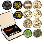 Kooer 6PCS Viking Rune Wax Seal Stamp, Sealing Vegvisir Valknut Tree of Life Stamp Wedding Invitation Birthday Party Gifts (6pcs Set)