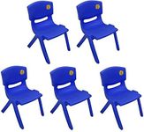 A406 10x Children Strong Stackable Kids Plastic Chairs Picnic Party Garden Nursery Club Indoor Outdoor (Blue)