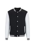 Koverify Solid unisex Varsity Jacket For men and Women/Baseball Jacket/University Jacket (XX-Large, Black)
