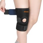 Nivave Neoprene Knee Support Fully Adjustable Brace, Knee Cap Open Patella Support For Knee Pain, Activities, Arthritis, & Protection For Men & Women (Single, Universal, Black, 1)