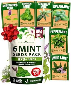 (6 Variety) Mint Seeds for Planting Outdoors or Indoors - Peppermint, Spearmint, Mountain Mint, Wild Mint, Anise Hyssop, & Common Mint | Non-GMO, Heirloom Herb Seed,Grow Your Own Mint Plants Live