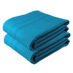 GILDEN TREE Waffle Towels Quick Dry Lint Free Thin, 2 Pack Bath Sheets 40x80 Oversized Extra Large for Adults, Classic Style (Aqua)