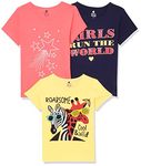 Cloth Theory Girl's Animal Print Regular T-Shirt (CTGLPO3TS_7_Multi 7 11-12 Years)