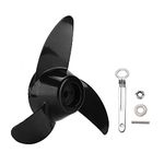 Marine Plastic Outboard Propeller 3 Blades Boat Outboard Propeller Electric Outboard Propeller for 50lb 60lb 68lb 88lb 12V 24V Trolling Motors Moto Boat