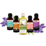 Devinez Pack of 5 Essential/Carrier Oils, Sweet Almond - 110ml, Bergamot-10ml, Lavender-10ml, Orange-10ml, Patchouli-10ml, best essential oils for both dry and oily skin