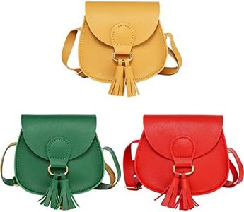 SOTOGO 3 Pieces Little Girls Crossbody Purses Toddler Mini Cute Princess Handbags Shoulder Messenger Bag for Kids, Tassel/Green Red Yellow, Travel Wallet