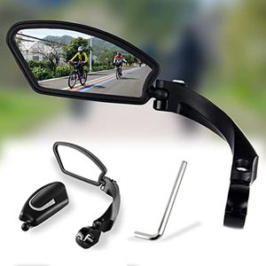 Aotoyou Specchietti retrovisori pieghevoli a 360° per biciclette HD specchi in acciaio inossidabile regolabili per ATV, moto e biciclette elettriche retrattili (sinistra, quadrato)