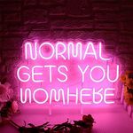 Normal Gets You Nowhere Neon Sign, Large Pink Neon Lights Signs, LED Neon Signs for Wall Decor, Neon Wall Light with USB Powered for Bedroom Living Room Bar Wall Art Neon Lights Christmas, Wedding,