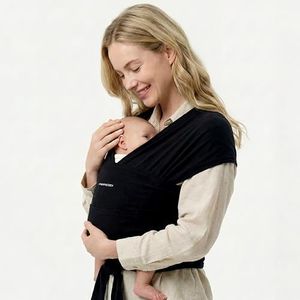Momcozy Baby Wrap Carrier for 3.6-15kg, Easy to Wear Baby Sling Carriers from Newborn, Adjustable Baby Carriers for Newborn to Toddler, Black