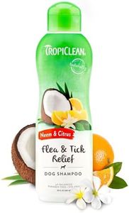 TropiClean Citrus Flea & Tick Shampoo for Dogs, Soothing Bite Relief, Citrus & Neem Scent, Made in the USA, 20oz