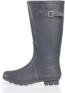 NORTY - Womens Hurricane Wellie Solid Gloss Hi-Calf Rain Boot, Matte Charcoal 39970-11B(M) US