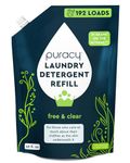 Puracy Liquid Laundry Detergent - 192 Loads - Natural Laundry Detergent, Scent-Free Laundry Soap - Hypoallergenic Laundry Detergent w/Stain Fighting Enzymes - Free & Clear - Laundry Detergent Liquid