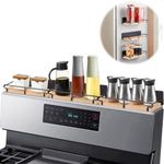 SAUNNIHEN 4 Pcs Magnetic Stove Top Shelf, Adjustable 10-40 Inches, Magnetic Spice Rack for Refrigerator Stove, Magnetic Rack Organizer Holds Spice Oil Bottle and Decorations