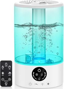 YVXUN Humidifiers for Bedroom,3L Large Air Humidifier with Adjustable Humidity Control,7 Colors Night Light Adjustable Mist Levels, Timer, Auto Shut-Off for Baby, Plants, Bedroom Large Room