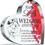 29th Anniversary Plaque Gifts for Wife Husband - Happy 29th Wedding Anniversary - I Love You Romantic Acrylic Heart Gift For Women Men, 100mm x 100mm Present For Couples Twenty-Ninth Anniversaries