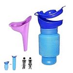 Emergency Toilet Shrinkable Urinal, Emergency Urinal, 750ML Male Female Urinal Portable Shrinkable Personal Mobile Toilet Potty Pee Bottle, for Camping Car Travel Traffic Jam, Outdoor Activities (Blue 1pcs)