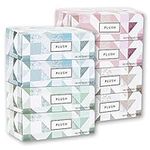 Plush Facial Tissues 130 Per Box Size 7" X 6.9" 2 Ply,Soft, Smooth, Great for Bathroom, Office, Store, School,Home, Kitchen, Or in Your Car & in Every Room (Family pack Pack of 8, 1040 Tissues total)