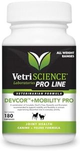 VetriScience DevCor + Mobility Pro - Supplement Supports Joint Health Maintenance for Dogs & Cats - Aids Against Joint Discomfort - Supplement Formula Aids Mobility & Flexibility - 180 Capsules