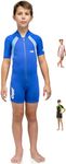 Cressi Boy's Shorty Neoprene Snorkelling Suit, Short Sleeves - Blue/Light Blue, L (4 Years)