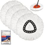 VPLONG 4Pack Spin Mop Heads Replacements for O Cedar Spin Mop, Easy Cleaning Spin Mop Refills Microfiber Mop Heads, 360Degree Easy Wring Dust Mop Head Replacement for Floor Cleaning, Triangle Shape