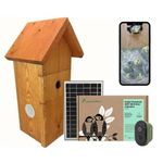 Green Feathers Battery Powered Solar Bird Box Camera With Wi-FI Connectivity and Birdbox, Outdoors Weatherproof Wildlife Camera for Bird Boxes & Garden- Starter Kit