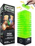 ShiZap! The Energized Stacking Block Game - Electric Shocking Light Up Tumble Tower - Family-Friendly Party Games for Teens and Adults