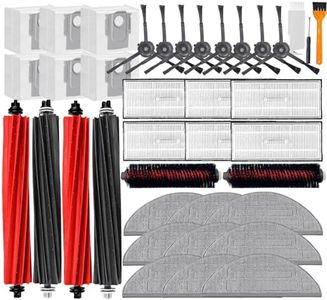 YBVABE Accessories 38 Pack Kit for Roborock S8 Pro Ultra /S8 Docking, 4 Roller Brush, 2Self-Cleaning Brush, 6 Filter, 8 Side Brush, 9 Mop Cloth, 6 Dust Bags 3 Cleaning Brush