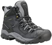 KEEN Utility Men's Pittsburgh 6" Steel Toe Non Slip Waterproof, Black/Steel Grey, 10 Wide