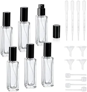 YU FENG 6 Pack Clear Glass Perfume Sprayer Bottle, 30ml Portable Perfume Fine Mist Sprayer, Empty Refillable Travel Perfume Bottle
