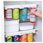 2 Pack Fridge Beer Can Organiser, Hanging Beverage Soda Can Dispenser for Refrigerator, Double-Row Container Bottle Holder for up to 8 Cans of Drink