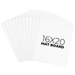 Frametory, 16x20 White Uncut Picture Mat Boards, Backing Boards for Frames, Photos, Crafts - Pack of 12