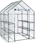 ShelterLogic 4'8" x 4'8" x 6'5" GrowIT Small Walk-in Greenhouse with 8 Wire Shelves for Outdoors, Easy-Access & Durable