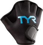 TYR Aquatic Resist Gloves, Medium, Black/Blue