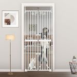 Fairy Baby 71 Inch Extra Tall Pet Cat Gate Indoor Pressure Mounted Child Safety Baby Gate Walk Through Swing Auto Close Safety Cat Gate for Stairs, Doorways 33-36 Inch Wide White
