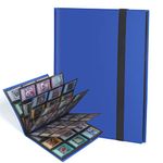 Lictin Trading Cards Album - 396 Side Loading Pocket with Elastic Strap, Card Binder Album Folder Card Collection Binder 22 Pages,18 Pockets Each Page(Blue)