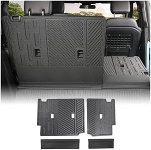 Mabett Rear Seat Back Cover Backrest Protector for Ford Bronco Accessories 2021 2022 2023 with Velcro Split Dog Seat Liner fit Bronco 4-Door (4 Pieces-with Folding Lip)