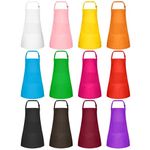 Morcheiong 12 Pack Adjustable Kids Apron Bulk with 2 Pockets Toddler Apron Kids Painting Aprons for Cooking Baking Paiting Boys Girls (Multicolor)