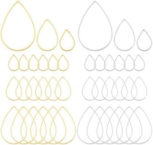 PH PandaHall 300pcs 3 Tailles Anneaux de Liaison de Baisse, Cadres de Liens de Breloques de Larme en Métal, Bijoux Accessoires pour Colliers Boucle d'oreille Bijoux Pendantes (Or et Argent)