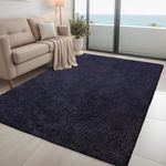 Area Rug for Bedroom Living Room Fluffy Thick Plush Carpets Shag Fuzzy Rugs for Kids Baby Room Big Home Decor Rug (3' x 5',Navy)