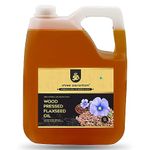 Shree Aanantam Wood Pressed Flax seed Oil - 5 Litre |Kolhu/Kacchi Ghani/Chekku | Natural | Chemical-Free | Cold Pressed Flaxseed Oil for Cooking | Alsi Ka Tel | High in Omega - 5l (Pack of 1)