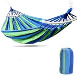 Besillia Hammock 280 x 100 cm with Wooden Spread Bars,Portable Hammock Clefairy Perfect for Camping and Outdoors or Gardens and Travel – Max Load 200kg Blue