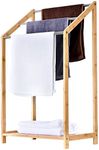 ToiletTree Products Bamboo Towel Rack Holder - Indoor & Outdoor Towel Rack - Use as Clothes Rack, Pool Towel Holder, and Bath Towel Rack - Bathroom Organizer Shelf for Towels and Toiletries