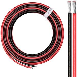 10 Gauge Wire - iGreely 30 FT Red & 30 FT Black 10 Gauge Tinned Copper Electrical Wire Cable for Solar Panel Car Audio Automotive Trailer Marine Harness Wiring 10AWG 30Ft