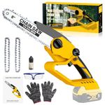 8 Inch Mini Chainsaw for Dewalt 20V MAX Battery (Battery Not Included), Handheld Mini Chainsaw Cordless, Electric Chainsaw with Security Lock, Portable Chain Saw for Wood Cut Tree Trimming