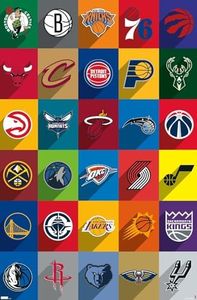 Trends International NBA League - Logos 24 Wall Poster, 22.37" x 34.00", Unframed Version