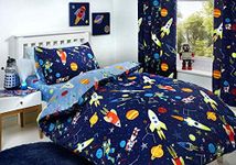 Bedlam - Supersonic - Glow In The Dark Duvet Cover Set, Blue Bedding, Single Bed Size