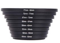 FND Lens Filter Step Up Rings CONVERTION Rings -Include 8 Stepping Rings 49mm-52mm, 52mm-55mm, 55mm-58mm, 58mm-62mm, 62mm-67mm, 67mm-72mm, 72mm-77mm,77mm-82mm Stepping Rings Set