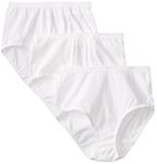 Fruit of the Loom Women's 3 Pack Original Cotton Brief Panties, White, 10