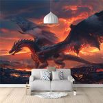 Photo Wallpaper Cartoon Fantasy Dragon Magma Wallpaper Living Room Bedroom Office Corridor Decoration Murals Modern Wall Decoration 118 x 82 inch